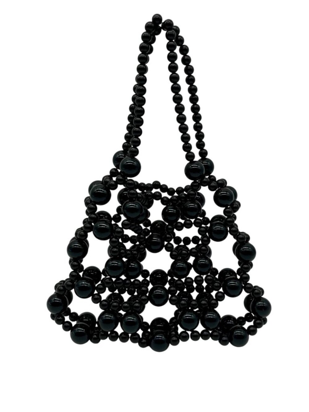 MMs Brands Black Beaded Shoulder Bag
